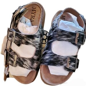 Myra Bag Sandals Mountain Path Leather Hair on Hide NWT
